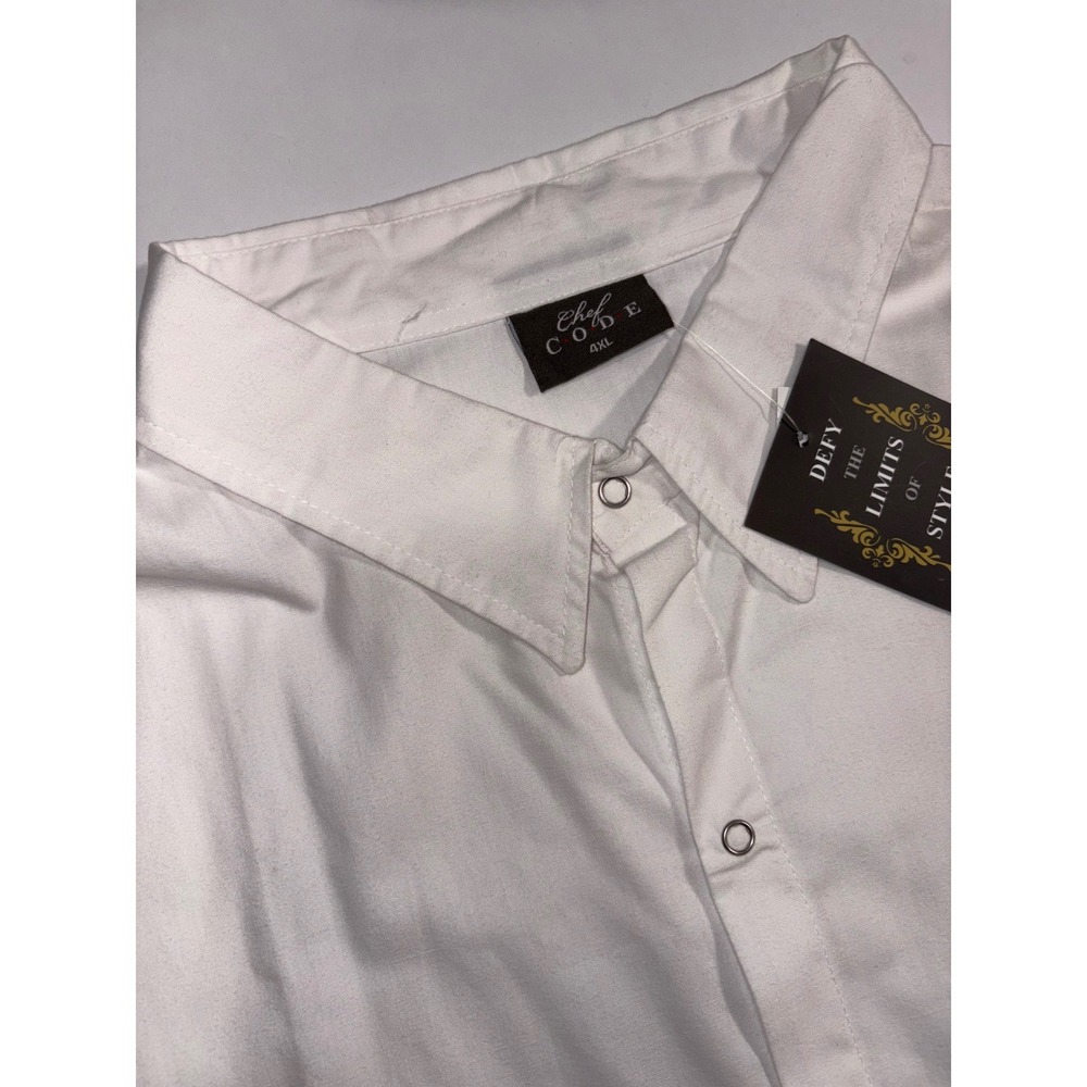 Chef Code White Chef Coat Shirt 4XL Short Sleeve Culinary Apparel Designer